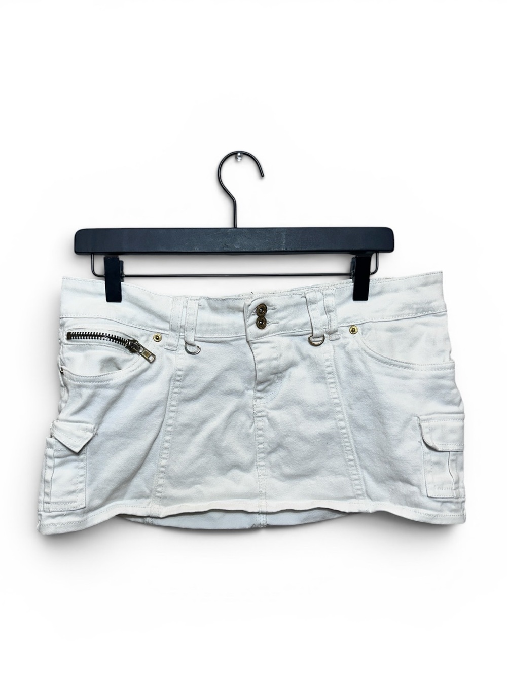 Y2K YMI White Denim Cargo Mini Skirt
